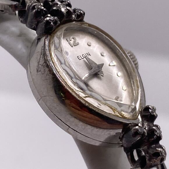 Elgin 10k Gold Filled Case Diamond Vintage Womens Watch Works Running Diamonds main image 7